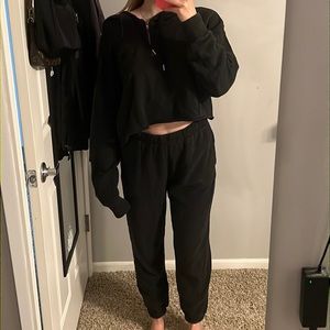 black sweats matching set